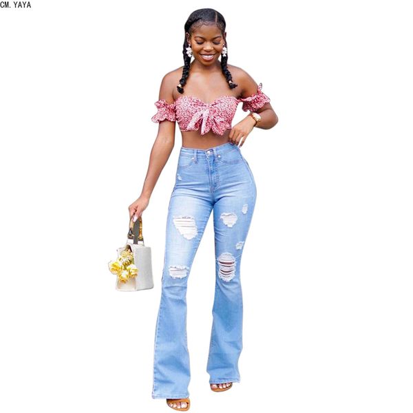 cm.yaya new autumn winter female denim pants women high waist solid color fashion frayed hole long flare trousers hsf2092, Blue
cm.yaya new autumn winter female denim pants women high waist solid color fashion frayed hole long flare trousers hsf2092, Blue