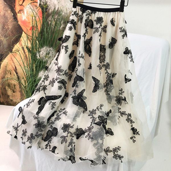 skirts womens summer 2021 latest elastic waist butterfly embroidery gauze skirt wearable in all seasons breathable a line, Black
skirts womens summer 2021 latest elastic waist butterfly embroidery gauze skirt wearable in all seasons breathable a line, Black
