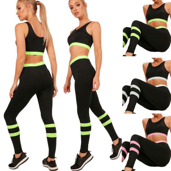 ladies 2 piece sports gym wear set womens exercise yoga crop and leggings, White;red
ladies 2 piece sports gym wear set womens exercise yoga crop and leggings, White;red