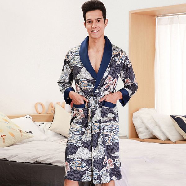 rb0352 men robe high qaulity printed male bathrobe spring summer long sleeve sleepwear robe v neck sash nightwear bath, Black;brown
rb0352 men robe high qaulity printed male bathrobe spring summer long sleeve sleepwear robe v neck sash nightwear bath, Black;brown