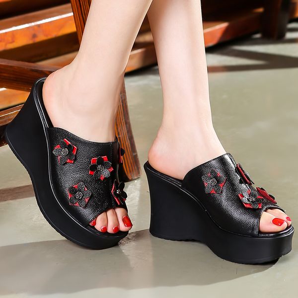 gktinoo 2020 summer women shoes platform slipper genuine leather handmade flower wedges comfotable sandals women slides, Black
gktinoo 2020 summer women shoes platform slipper genuine leather handmade flower wedges comfotable sandals women slides, Black