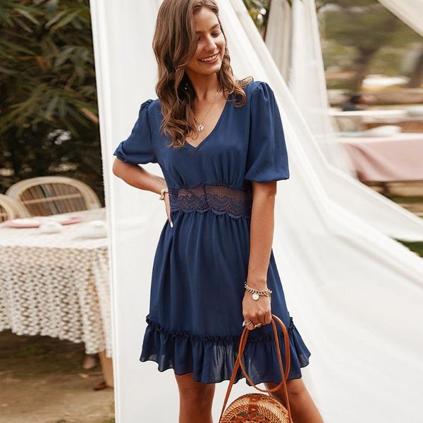 summer chiffon dress women casual mini dress women v-neck half sleeve lace slim mini beach bohemian sukienka #g4, White;black
summer chiffon dress women casual mini dress women v-neck half sleeve lace slim mini beach bohemian sukienka #g4, White;black