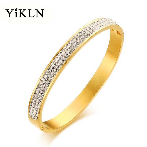 yikln trendy stainless steel 3 colors cuff bracelets & bangles jewelry for women pave setting 3 rows rhinestone stone yb18166, Black
yikln trendy stainless steel 3 colors cuff bracelets & bangles jewelry for women pave setting 3 rows rhinestone stone yb18166, Black