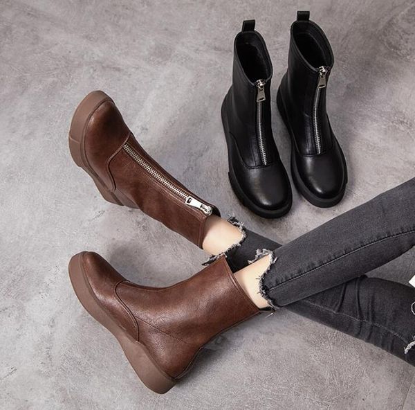 genuine leather zipper breathable classic elegant fashion boots shose cancise pumps winter soft and comfortable wedges women cas, Black
genuine leather zipper breathable classic elegant fashion boots shose cancise pumps winter soft and comfortable wedges women cas, Black