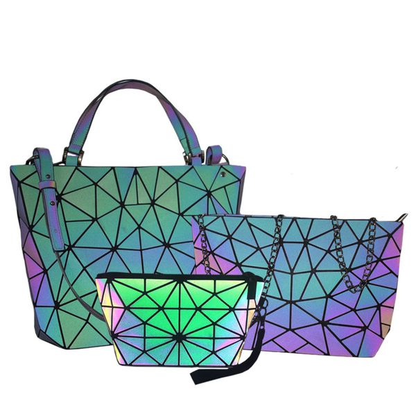 women handbags 3 pcs bag set crossbody bags for women geometric luminous shoulder bag female purse and handbag tote holographic 
women handbags 3 pcs bag set crossbody bags for women geometric luminous shoulder bag female purse and handbag tote holographic