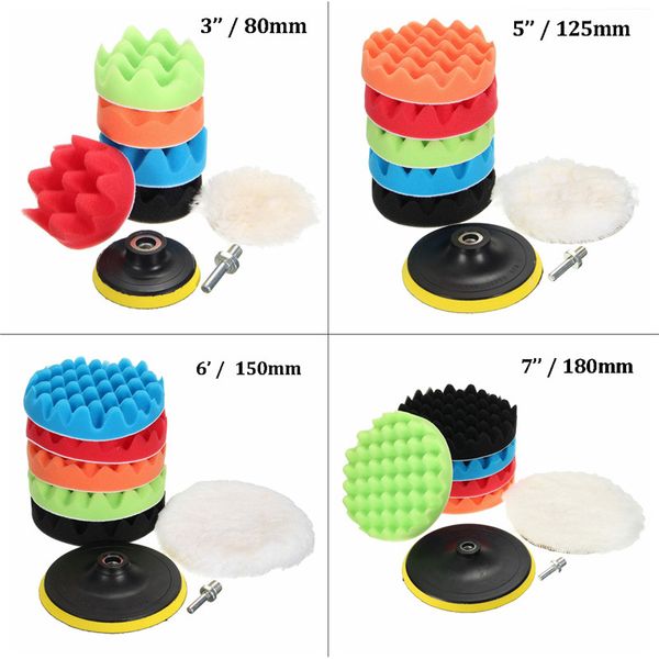 7pcs 3/5/6/7" high gross polishing waxing buffing pad sponge kit set for auto car truck boat polisher adhesive backer pad tools
7pcs 3/5/6/7" high gross polishing waxing buffing pad sponge kit set for auto car truck boat polisher adhesive backer pad tools