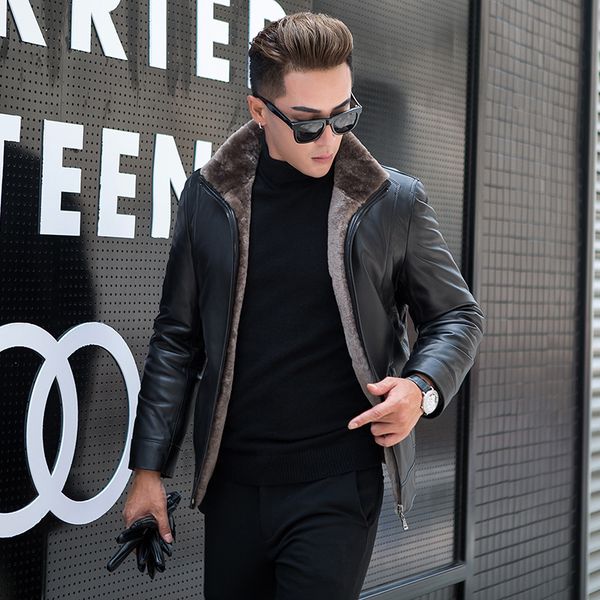 real fur coat men sheep shearing winter coat men genuine leather jacket for mens clothes 2019 wool jacket casaco 1yw7605d yy918, Black
real fur coat men sheep shearing winter coat men genuine leather jacket for mens clothes 2019 wool jacket casaco 1yw7605d yy918, Black