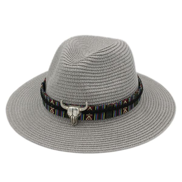plastic straw panama jazz lover hat spring summer beach party street sunhat wide floppy brim cap sun protection chapeau, Blue;gray
plastic straw panama jazz lover hat spring summer beach party street sunhat wide floppy brim cap sun protection chapeau, Blue;gray