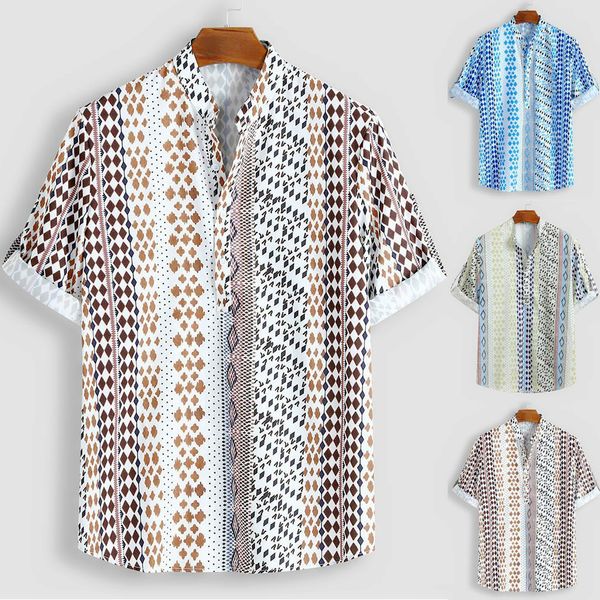 casual men's shirt summer hawaiian hc mens loose multi color lump chest half sleeve stand collar round hem shirts, White;black
casual men's shirt summer hawaiian hc mens loose multi color lump chest half sleeve stand collar round hem shirts, White;black