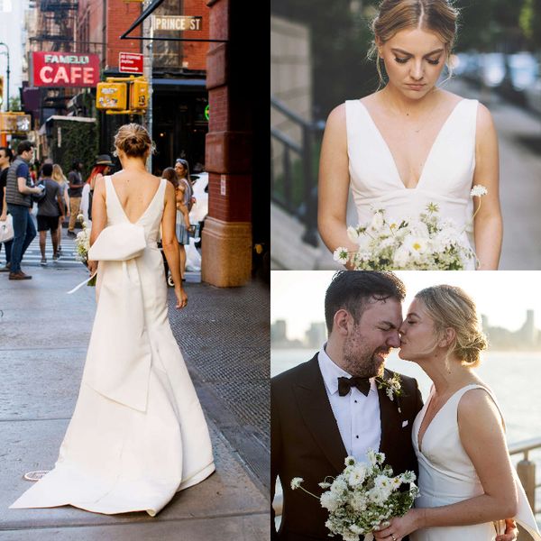 plain boho mermaid wedding dresses with big bow 2019 v neck backless sweep train satin garden country bridal gowns robes de mariée bohème, White
plain boho mermaid wedding dresses with big bow 2019 v neck backless sweep train satin garden country bridal gowns robes de mariée bohème, White