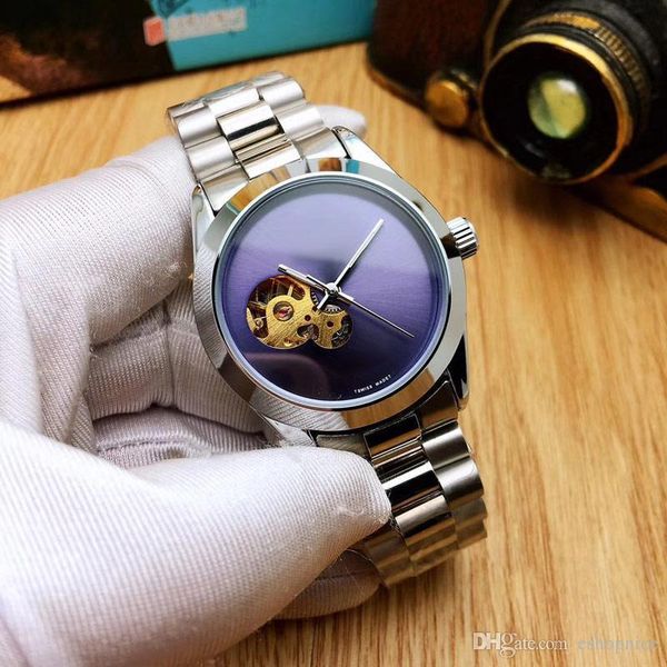 brand luxury mens designer watches stainless steel band 39mm skeleton dial mechanical automatic wristwatches business gold watch for men, Slivery;brown
brand luxury mens designer watches stainless steel band 39mm skeleton dial mechanical automatic wristwatches business gold watch for men, Slivery;brown