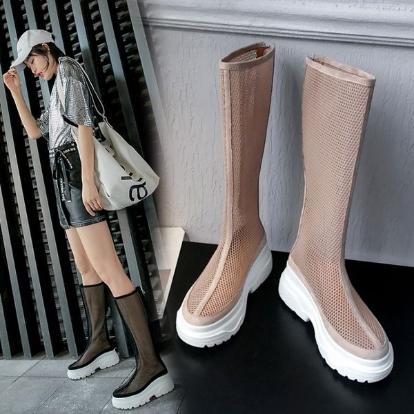 2019 air mesh hollow out women mesh boots summer woman cool boots platform high heels breathable female over the knee, Black
2019 air mesh hollow out women mesh boots summer woman cool boots platform high heels breathable female over the knee, Black
