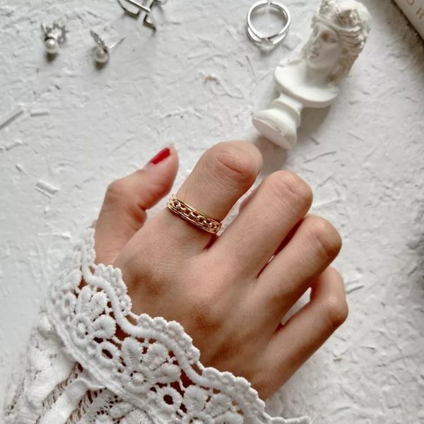 925 sterling silver ring fashion gold cross chain ring simple opening adjustable trend female girls silver hand jewelry, Golden;silver
925 sterling silver ring fashion gold cross chain ring simple opening adjustable trend female girls silver hand jewelry, Golden;silver