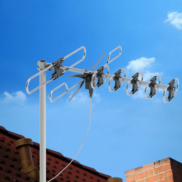 50 mile tv antenna outdoor digital signal amplified frequency 3c2v double-head black wire long range without stand ing
50 mile tv antenna outdoor digital signal amplified frequency 3c2v double-head black wire long range without stand ing