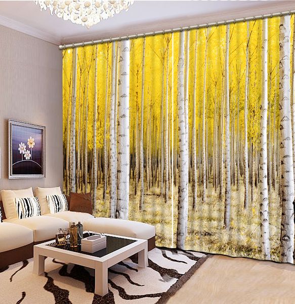 autumn tree luxury 3d window curtain living room wedding bedroom