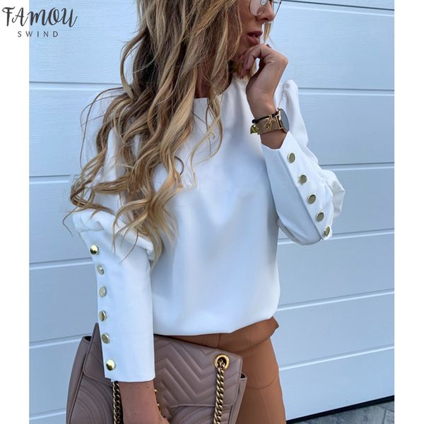 women clothing solid o neck buttons elegant casual blouse office ladies plus size s 3xl all match long sleeve shirt sj4764e, White
women clothing solid o neck buttons elegant casual blouse office ladies plus size s 3xl all match long sleeve shirt sj4764e, White