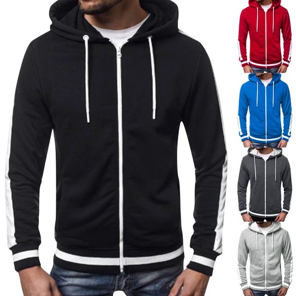 2019 new men's hoodies male casual sports design spring and autumn winter long-sleeved patchwork cardigan hooded outwear, Black
2019 new men's hoodies male casual sports design spring and autumn winter long-sleeved patchwork cardigan hooded outwear, Black