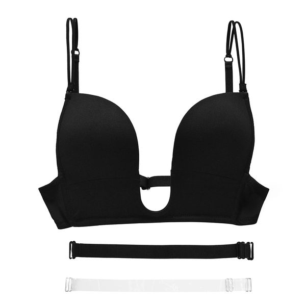 push up bras deep u plunge plus size big cup women's bra ladies everyday intimates wire 70 75 80 85 90 95 a b c d e, Red;black
push up bras deep u plunge plus size big cup women's bra ladies everyday intimates wire 70 75 80 85 90 95 a b c d e, Red;black