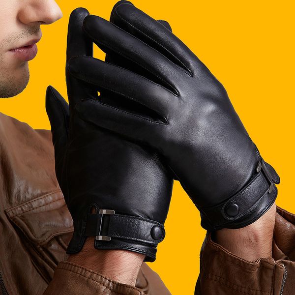 men' cool genuine leather sheepskin gloves thin/ thick plush winter warm full finger touch screen driving gloves mittens a42, Blue;gray
men' cool genuine leather sheepskin gloves thin/ thick plush winter warm full finger touch screen driving gloves mittens a42, Blue;gray