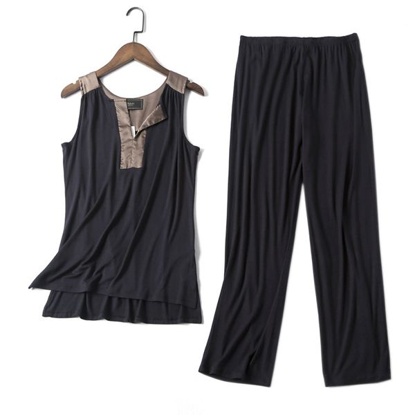 black v-neck modal pyjamas sets women fashion sleeveless trousers korea pajamas mujer homewear women sleepwear plus size, Black;red
black v-neck modal pyjamas sets women fashion sleeveless trousers korea pajamas mujer homewear women sleepwear plus size, Black;red
