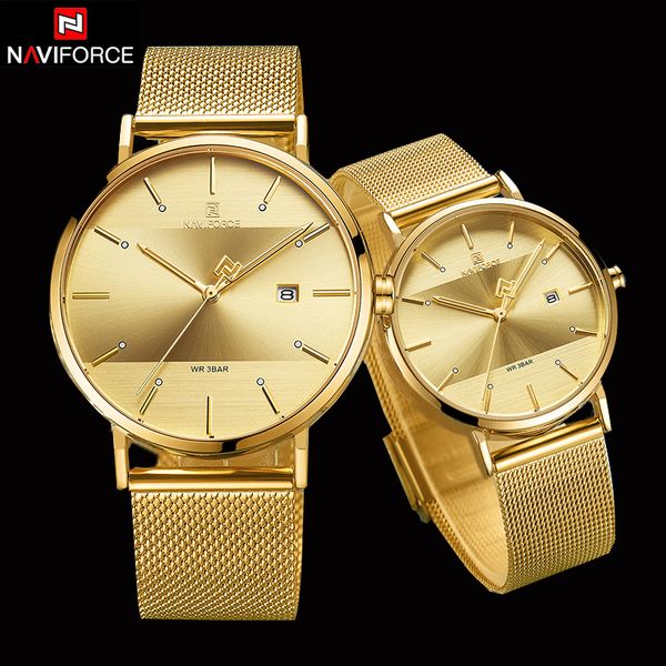 naviforce couple watch luxury quartz mens watch women simple wristwatch clock for male female waterproof lovers gift 2019, Slivery;brown
naviforce couple watch luxury quartz mens watch women simple wristwatch clock for male female waterproof lovers gift 2019, Slivery;brown