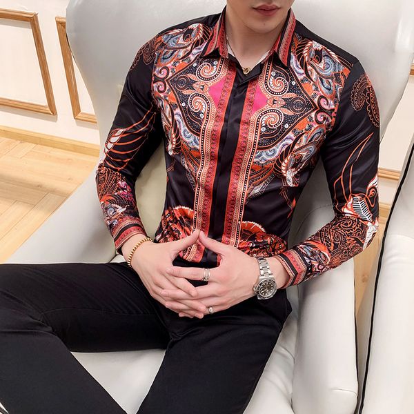 flowers mens designer shirts silk men korean fashion new club camisa social design printed shirts mens casual satin, White;black
flowers mens designer shirts silk men korean fashion new club camisa social design printed shirts mens casual satin, White;black