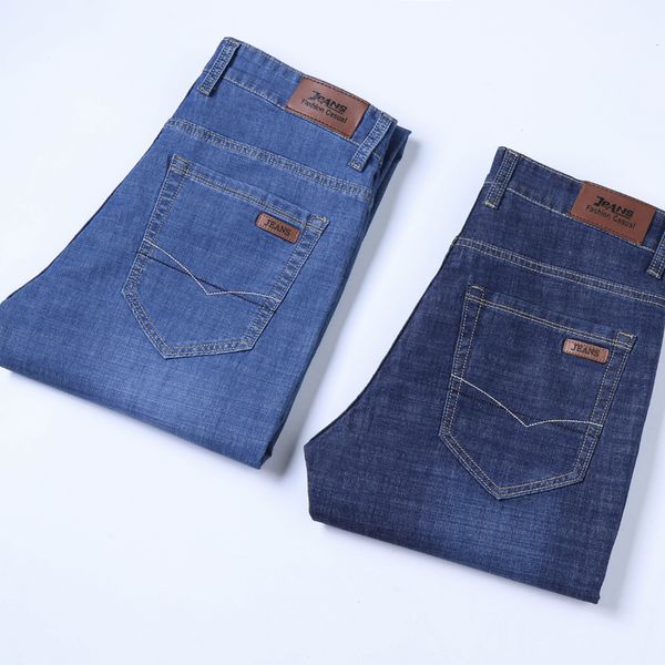 men's jeans 2021 summer men casual business cotton force denim trousers slim fit autumn straight pants male thin, Blue
men's jeans 2021 summer men casual business cotton force denim trousers slim fit autumn straight pants male thin, Blue