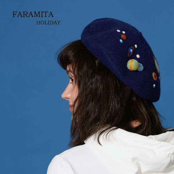 faramita holiday night star beret french hats for women winter wool beret painter hat crochet flat cap ladies girls manual hats, Blue;gray
faramita holiday night star beret french hats for women winter wool beret painter hat crochet flat cap ladies girls manual hats, Blue;gray