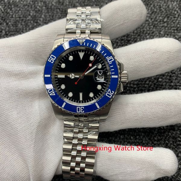 40mm black sterile dial steel case mechanical watch sapphire glass jubilee automatic movement men's watch luminous marks men, Slivery;brown
40mm black sterile dial steel case mechanical watch sapphire glass jubilee automatic movement men's watch luminous marks men, Slivery;brown