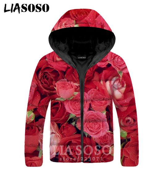 liasoso flower jackets winter men women casual 3d print chinese rose plus velvet thickening zipper warm down filled coat a322-02, Black
liasoso flower jackets winter men women casual 3d print chinese rose plus velvet thickening zipper warm down filled coat a322-02, Black