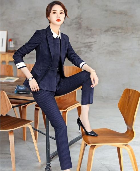formal 3 pieces sets women business suits with pencil pants and jackets and vest coat & waistcoat fabric striped, White;black
formal 3 pieces sets women business suits with pencil pants and jackets and vest coat & waistcoat fabric striped, White;black