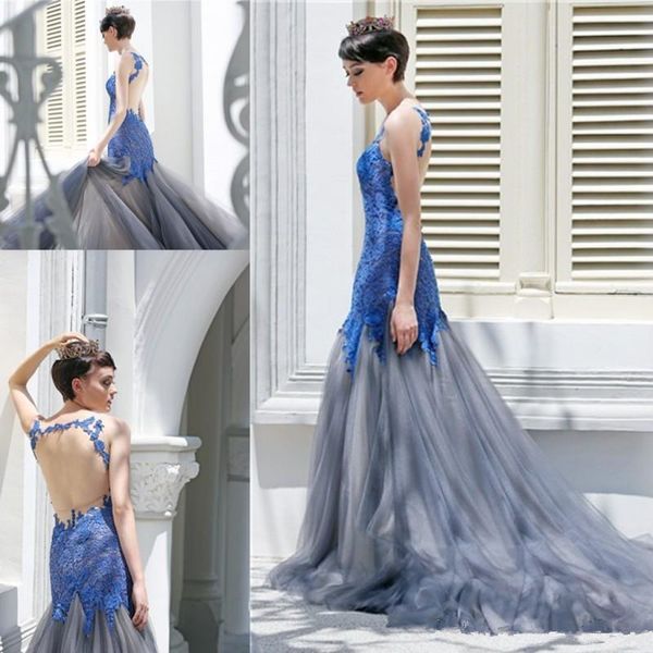 gorgeous royal blue lace mermaid prom dresses open back gray tulle sweep train evening gowns girls pageant dresses vestido de fiesta, Black;red
gorgeous royal blue lace mermaid prom dresses open back gray tulle sweep train evening gowns girls pageant dresses vestido de fiesta, Black;red