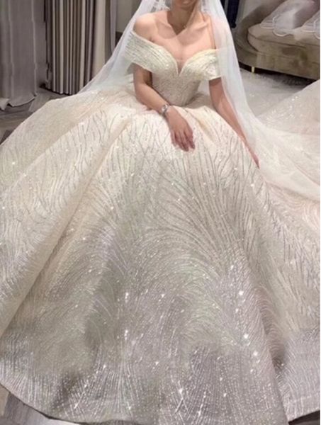2019 new style light champagne princess wedding dresses off shoulder sequins sweetheart ball gown bridal dress robe de mariee, White
2019 new style light champagne princess wedding dresses off shoulder sequins sweetheart ball gown bridal dress robe de mariee, White