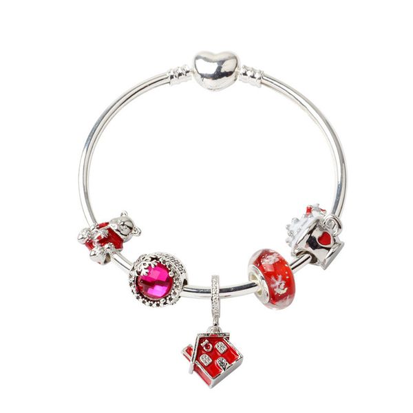 christmas new warm house pendant bracelet suitable for pandora style diy red bear heart bracelet jewelry, Black
christmas new warm house pendant bracelet suitable for pandora style diy red bear heart bracelet jewelry, Black