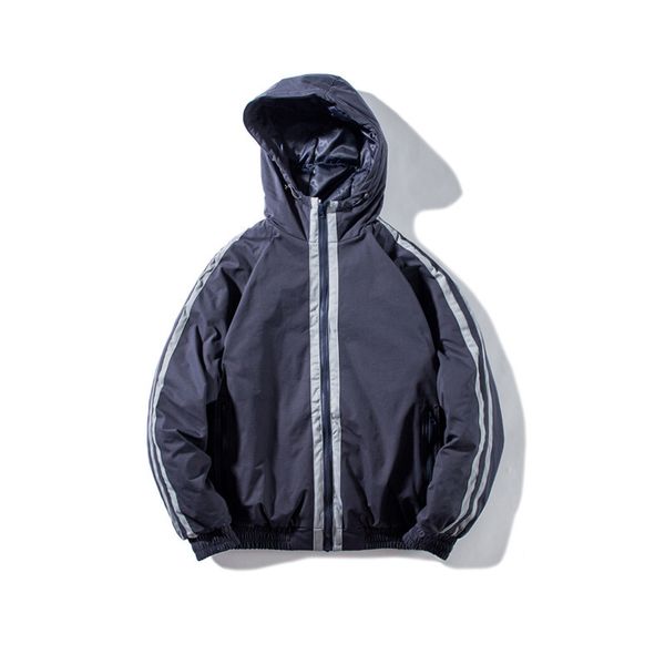 2019 winter day trend-style hooded simple white striped cotton clothing men's casual 100-man dress cotton clothing, Black
2019 winter day trend-style hooded simple white striped cotton clothing men's casual 100-man dress cotton clothing, Black