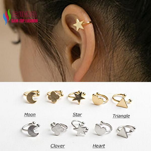 new fashion sweet korea gold silver copper moon clover star heart triangle no pierced clip earrings ear cuffs for women
new fashion sweet korea gold silver copper moon clover star heart triangle no pierced clip earrings ear cuffs for women