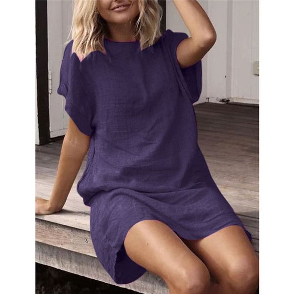 new loose womens solid color dress cotton linen short sleeve womens crew neck tshirts dress loose ladies casual dress, Black;gray
new loose womens solid color dress cotton linen short sleeve womens crew neck tshirts dress loose ladies casual dress, Black;gray
