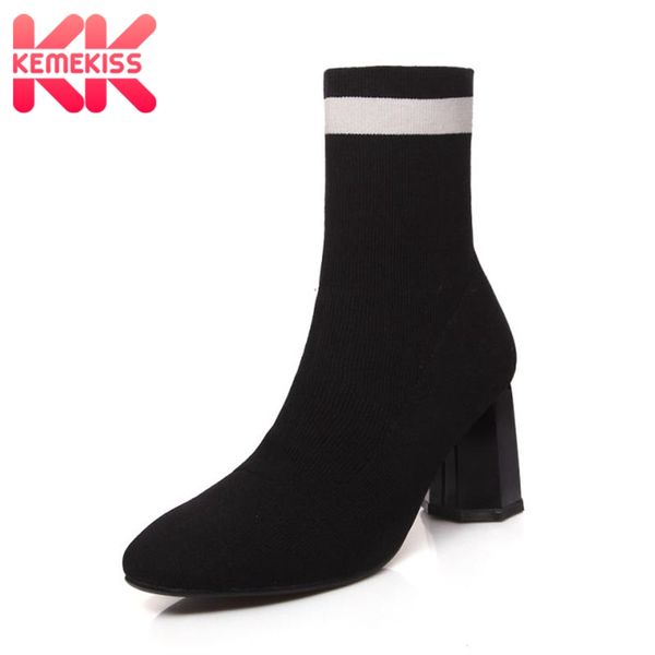 kemekiss stretch ankle boots women casual knitting sock shoes women square heeled winter autumn comfort footwear size 34-43, Black
kemekiss stretch ankle boots women casual knitting sock shoes women square heeled winter autumn comfort footwear size 34-43, Black