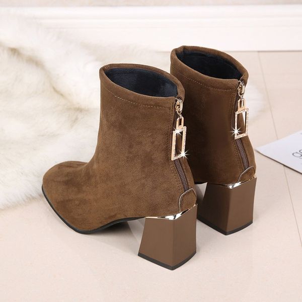 shoes women's boots autumn booties ladies boots-women zipper round toe winter footwear low heels booties mid-calf rubber mid cal, Black
shoes women's boots autumn booties ladies boots-women zipper round toe winter footwear low heels booties mid-calf rubber mid cal, Black