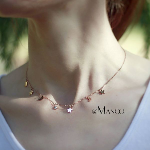 emanco rose gold color necklaces for women jewelry stainless steel statement necklace trendy fashion jewelry moon star pendants, Silver
emanco rose gold color necklaces for women jewelry stainless steel statement necklace trendy fashion jewelry moon star pendants, Silver