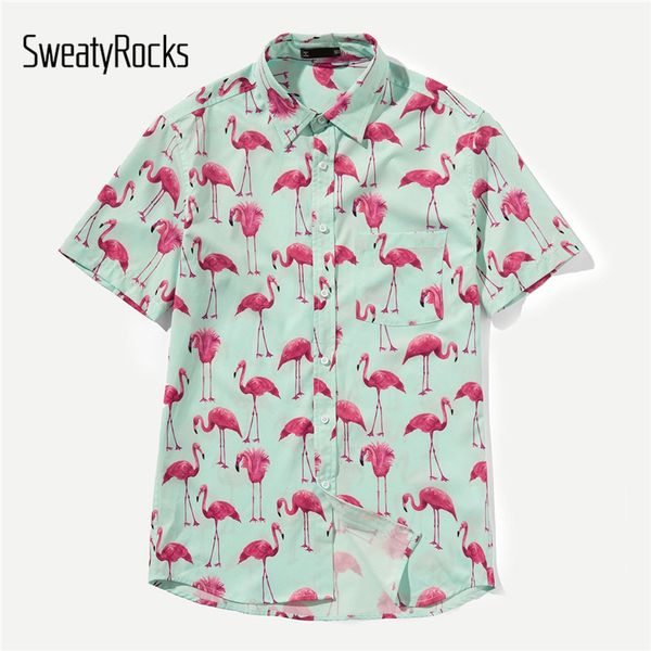 sweatyrocks men allover flamingo print shirt streetwear short sleeve vacation shirt fashion clothing 2019 summer casual, White;black
sweatyrocks men allover flamingo print shirt streetwear short sleeve vacation shirt fashion clothing 2019 summer casual, White;black