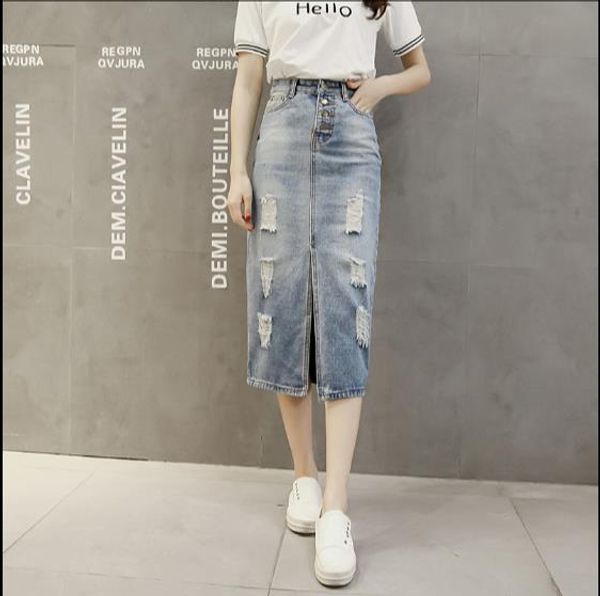 2020 new spring summer autumn fashion women long denim skirt vintage maxi skirts hole jeans pencil skirts rq360, Black
2020 new spring summer autumn fashion women long denim skirt vintage maxi skirts hole jeans pencil skirts rq360, Black