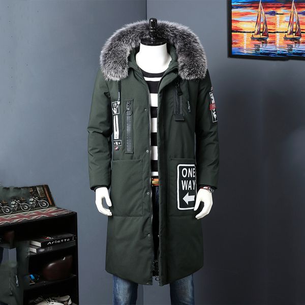 windproof x-long down jacket for men letter printed zipper fur collar white down jacket men fashion design overcoa brand, Black
windproof x-long down jacket for men letter printed zipper fur collar white down jacket men fashion design overcoa brand, Black