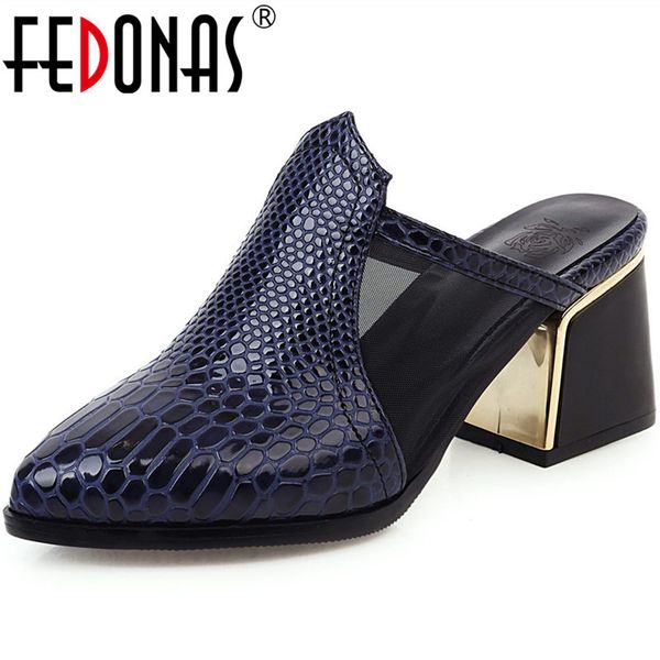 fedonas new splicing mesh women shoes concise brand night club pumps spring summer show off mules thick heeled shoes woman, Black
fedonas new splicing mesh women shoes concise brand night club pumps spring summer show off mules thick heeled shoes woman, Black