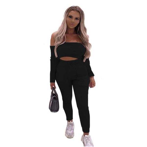 solid color two piece set tracksuits casual women slash neck off shoulder crop and drawstring cosy trousers 3 color g4959g, White
solid color two piece set tracksuits casual women slash neck off shoulder crop and drawstring cosy trousers 3 color g4959g, White