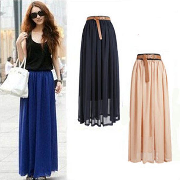 new brand fashion designer style skirt women chiffon candy color long skirt nice designs selling, Black
new brand fashion designer style skirt women chiffon candy color long skirt nice designs selling, Black