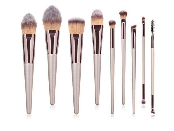 beauty tools 9pcs makeup brushes set foundation champagne gold wooden handle brush
beauty tools 9pcs makeup brushes set foundation champagne gold wooden handle brush