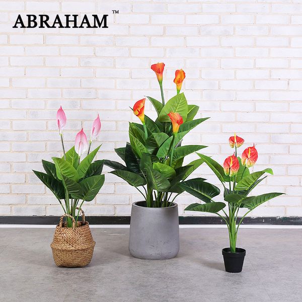 70cm 3 heads calla lily plants big artificial tree tropical fake palm tree green plastic leaves pu flower for home wedding decor
70cm 3 heads calla lily plants big artificial tree tropical fake palm tree green plastic leaves pu flower for home wedding decor