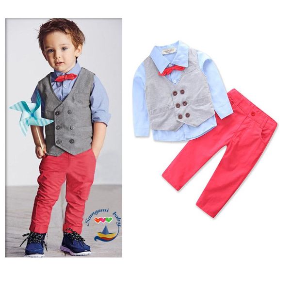 boy clothes set children clothing boy long-sleeved shirt + waistcoat + long pants trousers collar four-piece suit t5512, White
boy clothes set children clothing boy long-sleeved shirt + waistcoat + long pants trousers collar four-piece suit t5512, White