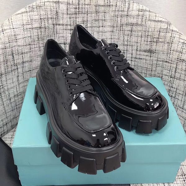new fashion designer women shoes fashion british shoes round toe martin shoe patent leather thick bottom round toes matte leather, Black
new fashion designer women shoes fashion british shoes round toe martin shoe patent leather thick bottom round toes matte leather, Black